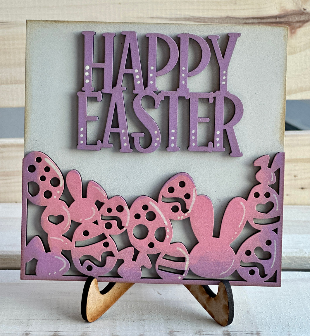 Tile Happy Easter silhouette