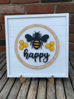 INSERT for square and round shiplap frames: Bee happy