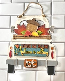 Acorn/leaves autumn is calling interchangeable truck insert